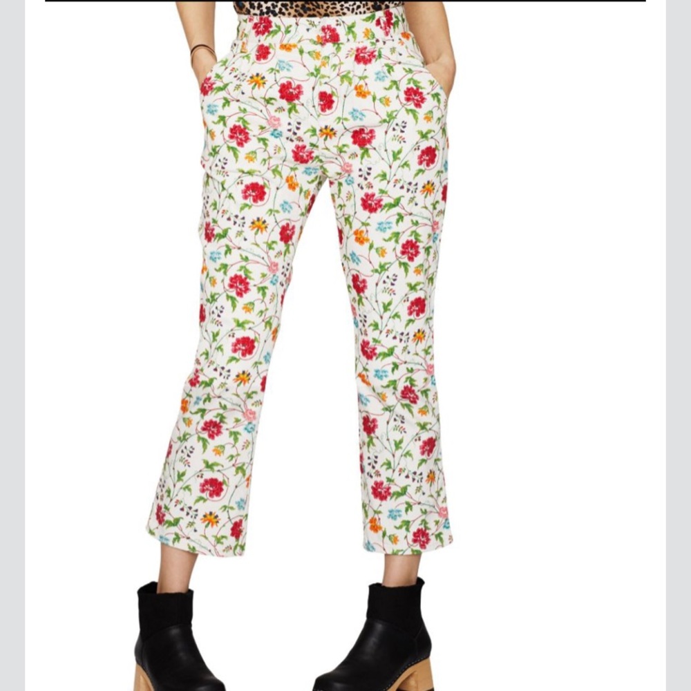 Swedish Hasbeens floral cropped pleat pants